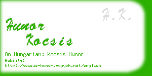 hunor kocsis business card